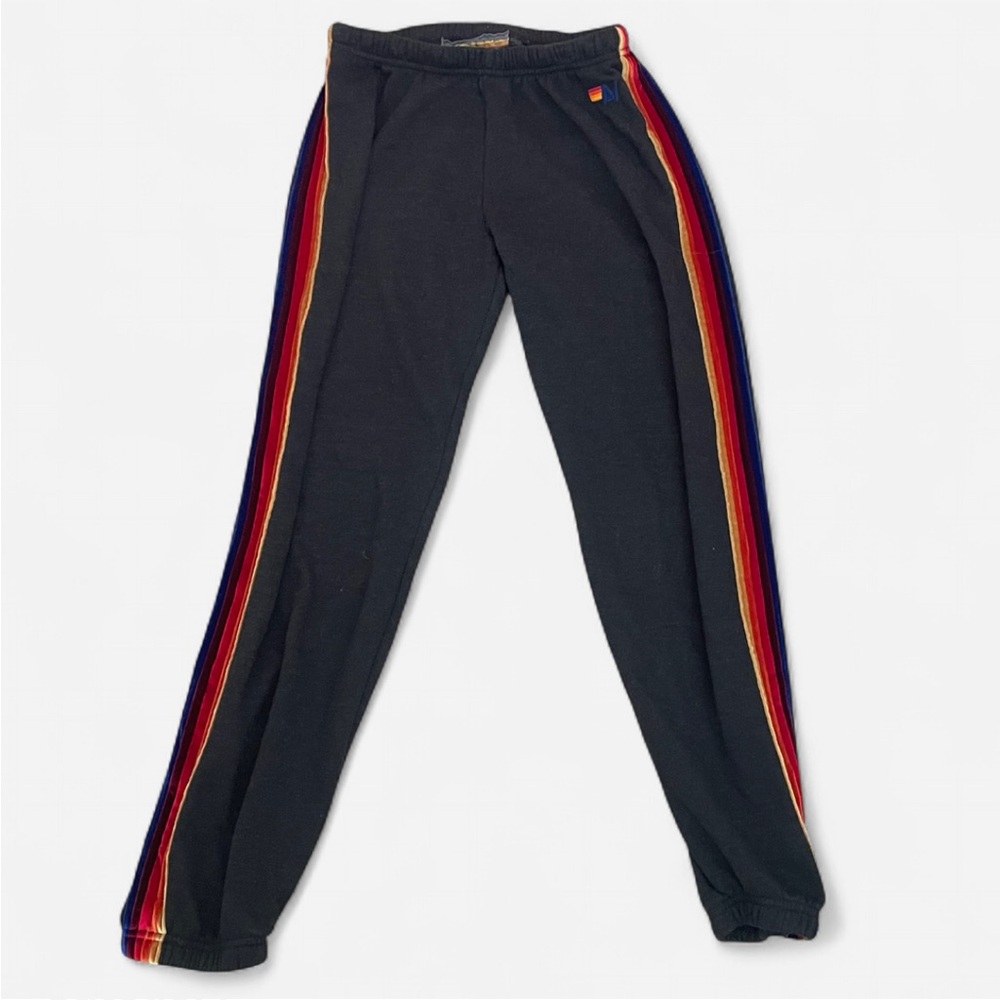 Aviator Nation Classic Velvet Stripes Sweatpants Joggers Charcoal Gray Large - Picture 3 of 6